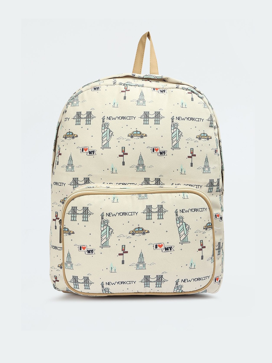 

max Women Graphic Printed Backpack, Beige