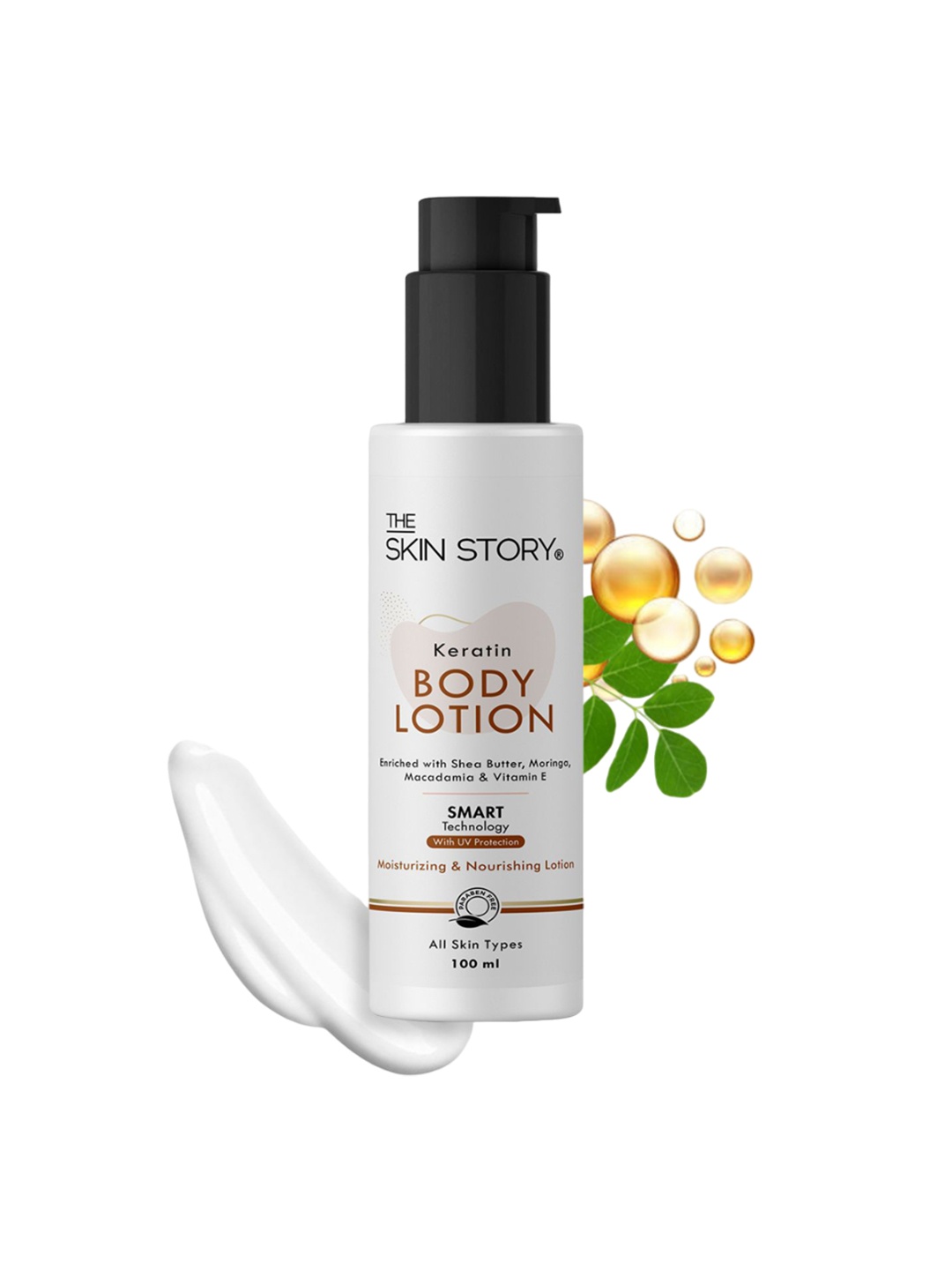 

THE SKIN STORY UV Protection Keratin Shea Butter Body Lotion - 100 ml, White