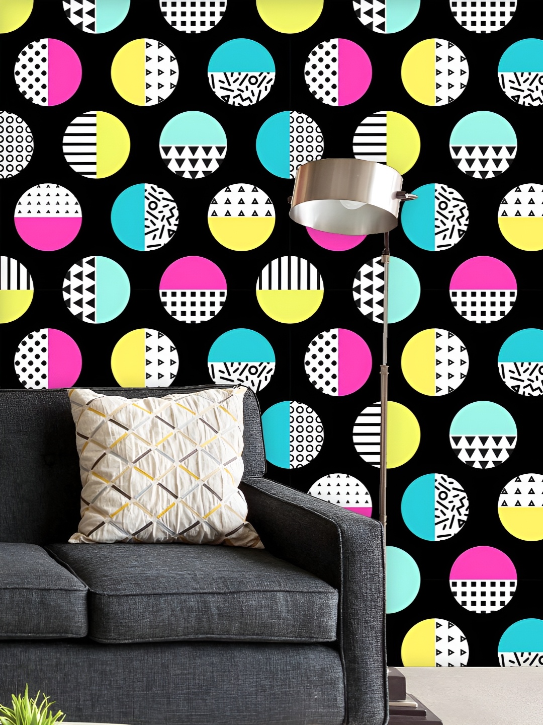 

ArtzFolio Printed UV-Resistant Anti-Bacterial Geometric Circles Peel & Stick Wallpaper, Multi