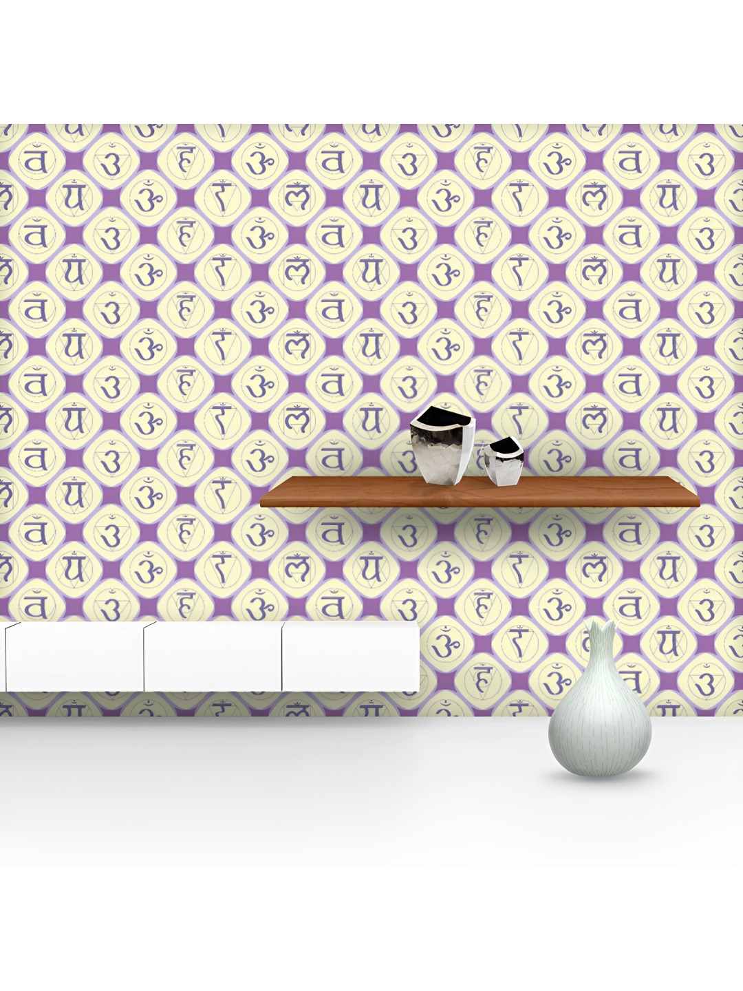 

ArtzFolio Printed UV-Resistant Anti-Bacterial Hindu Sanskrit Chakras Peel & Stick Wallpaper, Multi