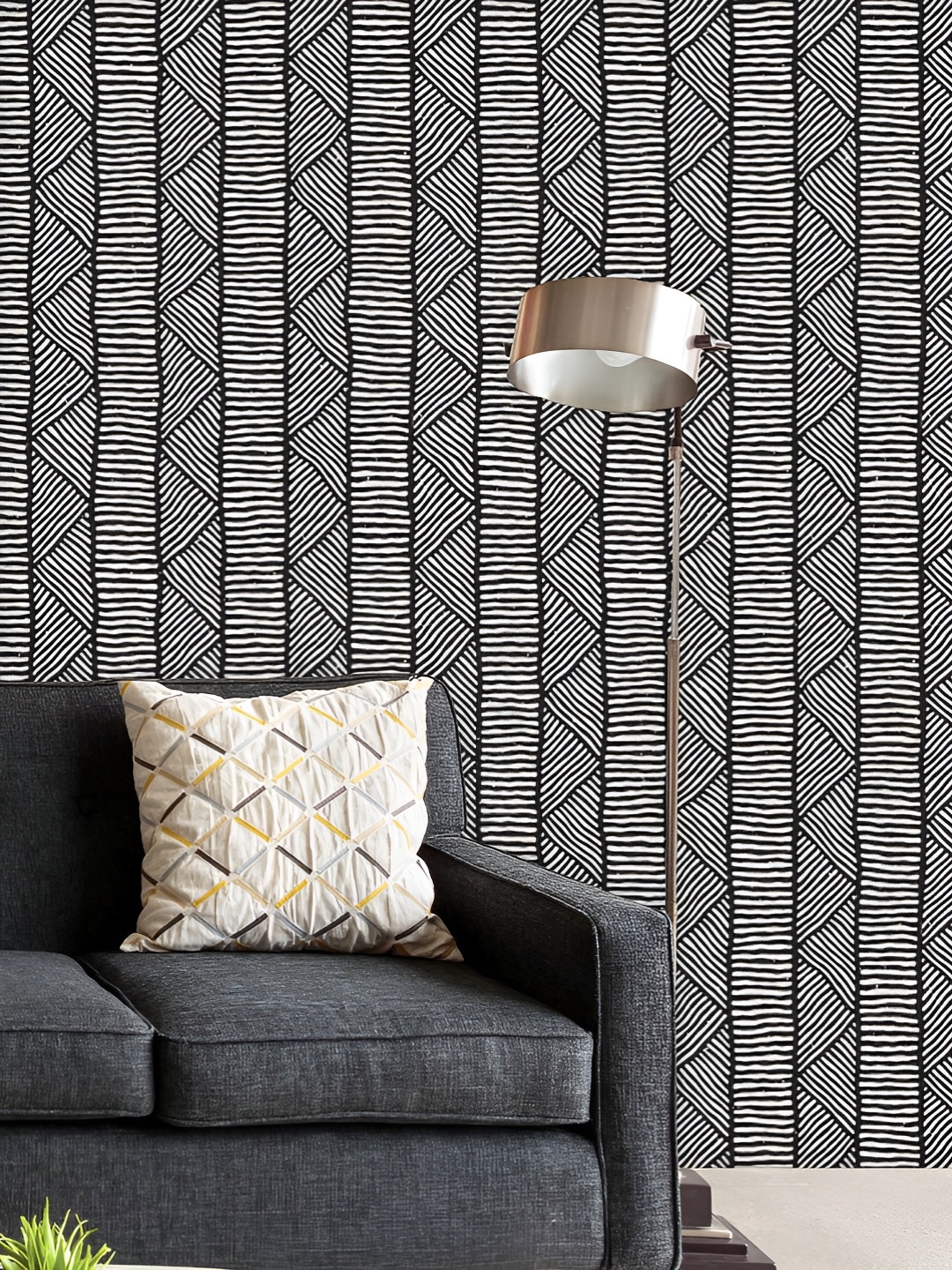 

ArtzFolio Printed UV-Resistant Anti-Bacterial Geometric Doodle Lines Peel & Stick Wallpaper, Multi