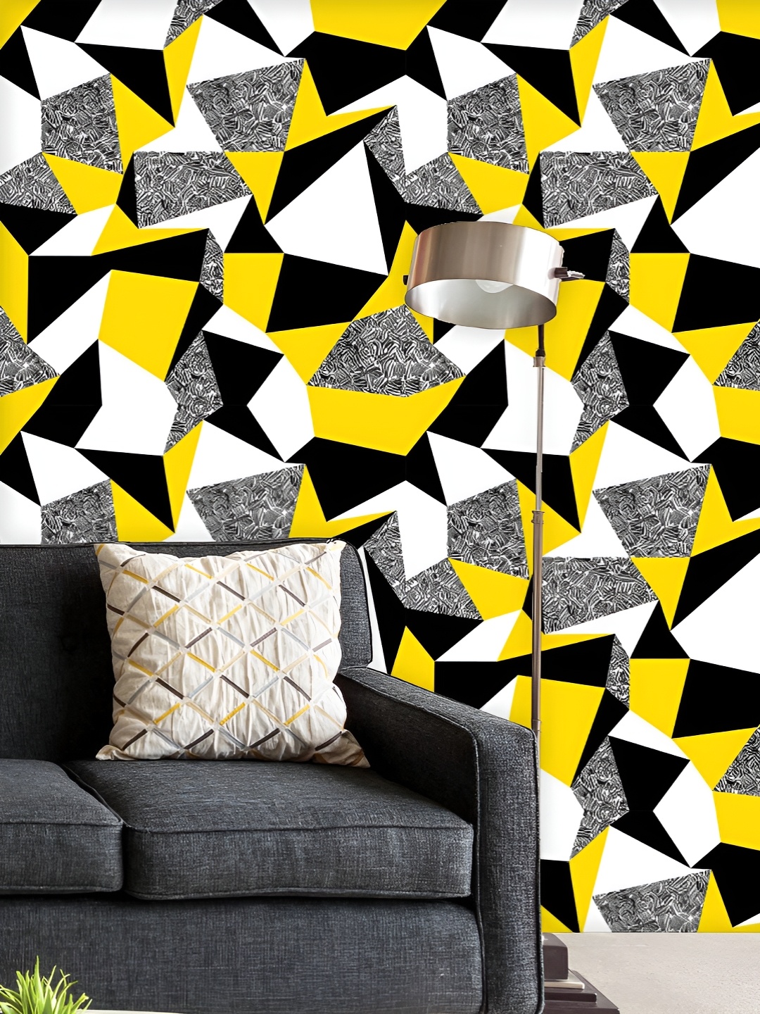 

ArtzFolio Printed UV-Resistant Anti-Bacterial Geometric Triangles Peel & Stick Wallpaper, Multi