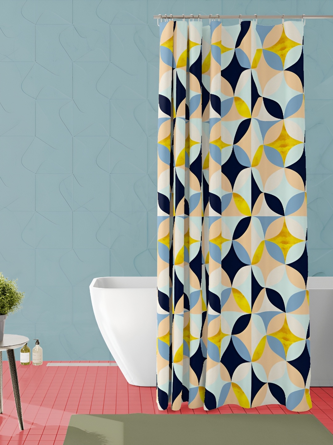 

ArtzFolio Pink & Black Printed Water Proof Shower Curtain