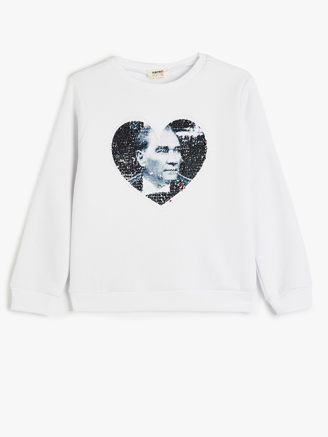 

Koton Girls Round Neck Long Sleeves Sweatshirt, White