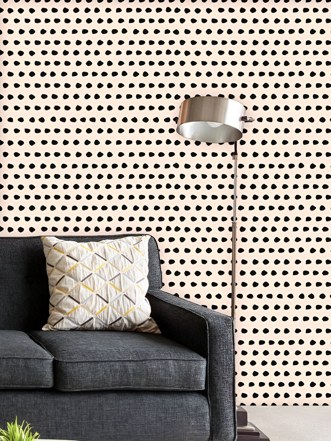 

ArtzFolio Printed UV-Resistant Anti-Bacterial Black And Blush Pink Style Peel & Stick Wallpaper, Multi