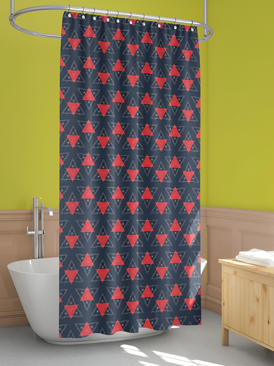 

ArtzFolio Grey & Red Printed Shower Curtains