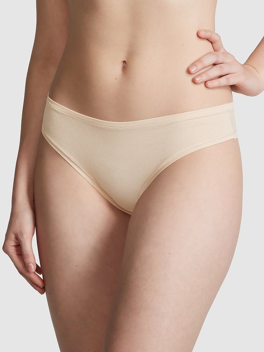 

Victoria's Secret Women Solid Low-Rise Basic Briefs, Beige