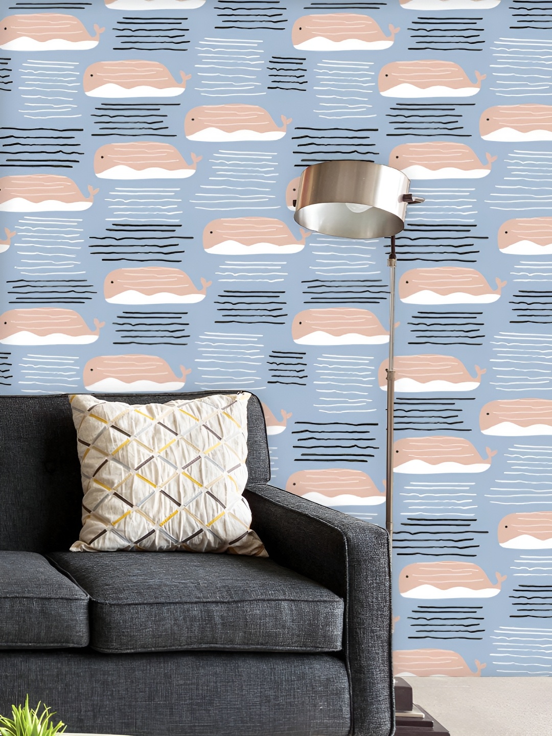 

ArtzFolio Printed UV-Resistant Anti-Bacterial Whales Marine Peel & Stick Wallpaper, Multi