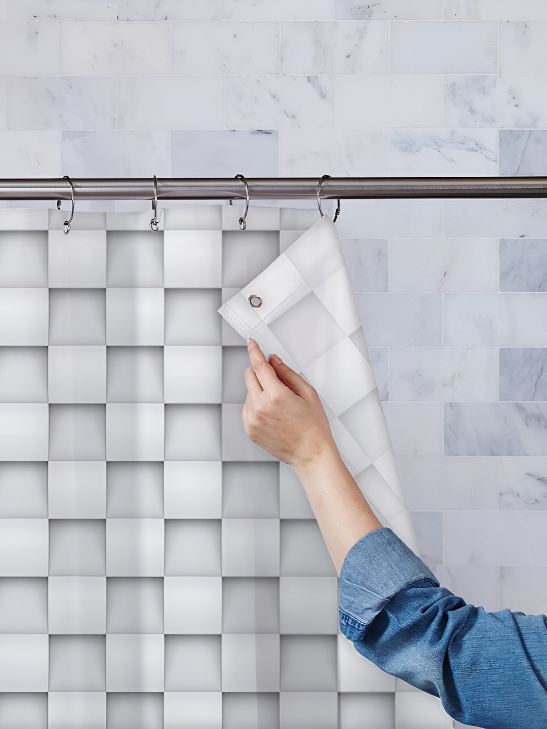 

ArtzFolio Single Piece Waterproof Polyester Shower Curtain, Multi