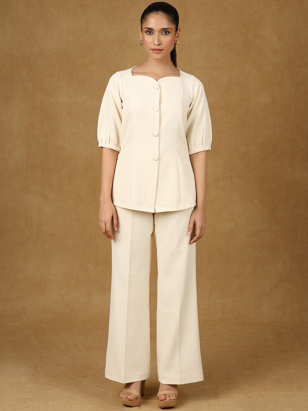 

PowerSutra Top With Trousers Co-Ords, Off white