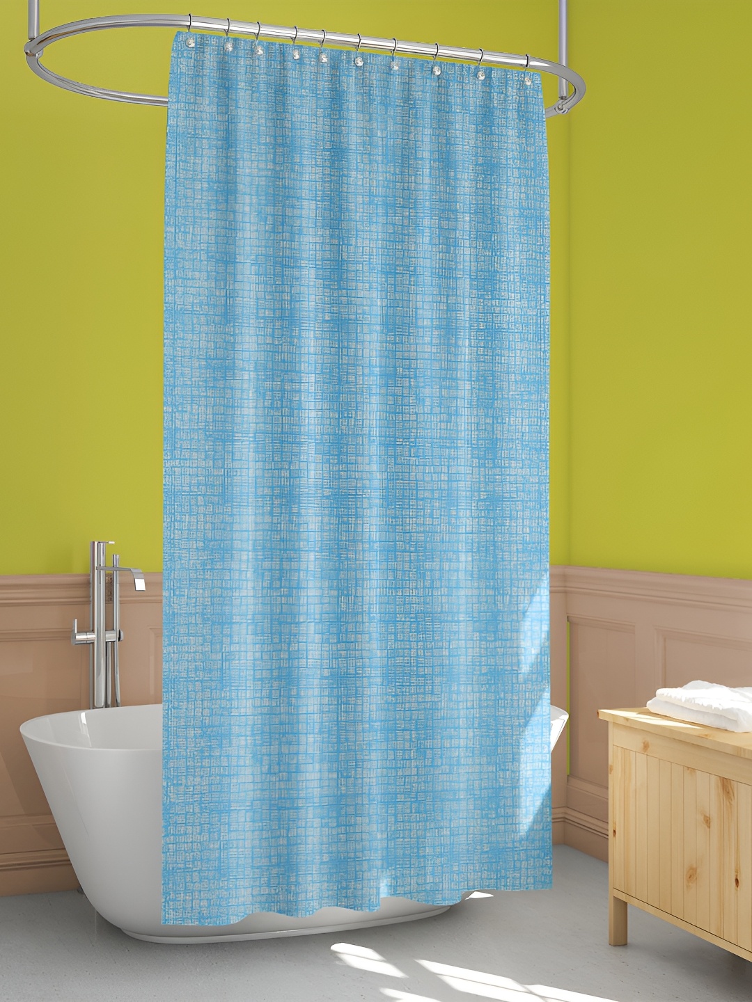 

ArtzFolio Blue & White Abstract Printed Waterproof Shower Curtain