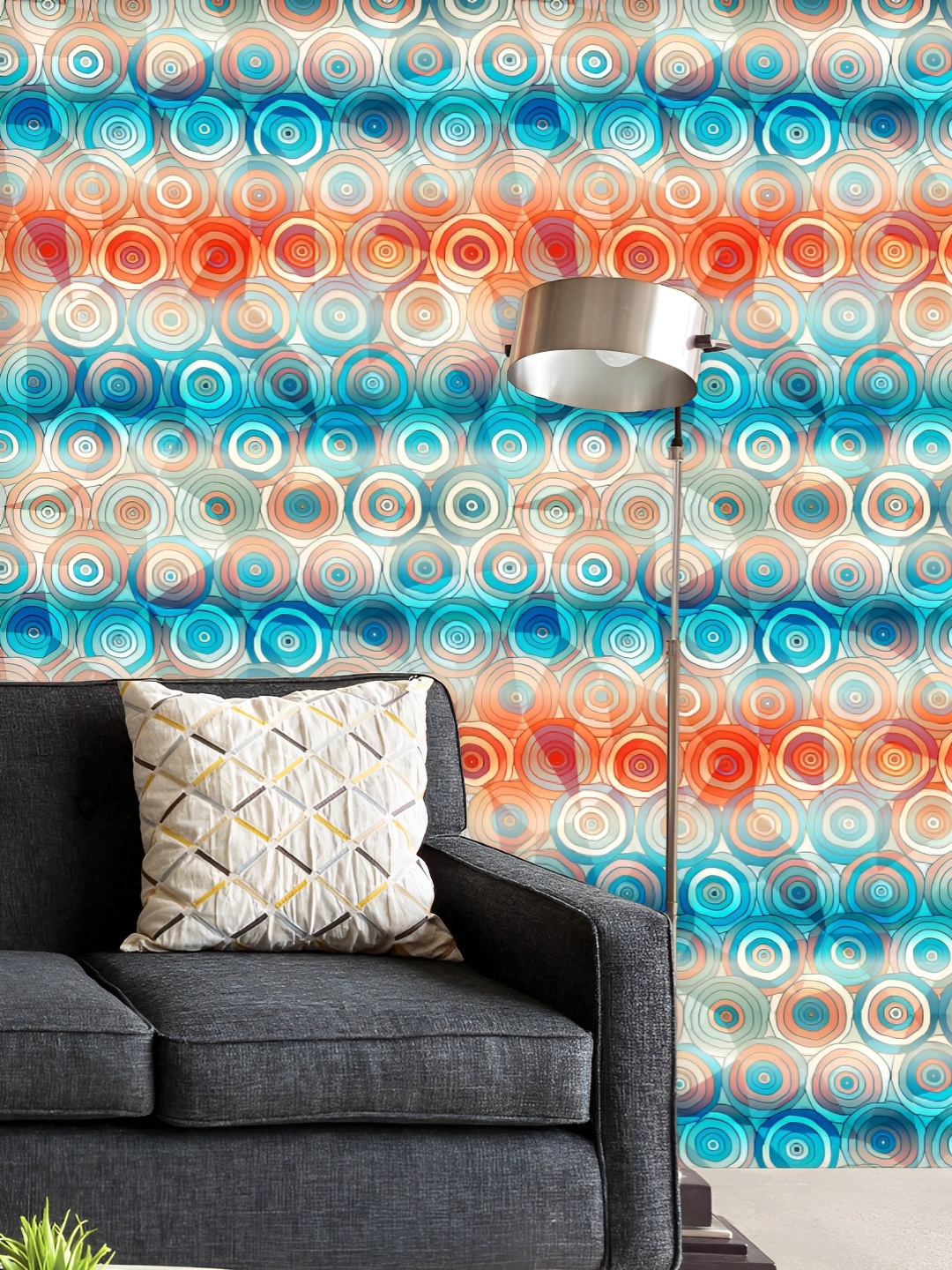 

ArtzFolio Printed UV-Resistant Anti-Bacterial Abstract Colored Circles Peel & Stick Wallpaper, Multi