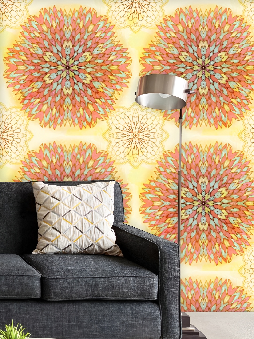 

ArtzFolio Printed UV-Resistant Anti-Bacterial Ethnic Ornament Peel & Stick Wallpaper, Multi