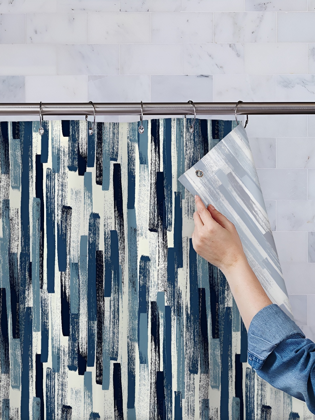 

ArtzFolio Single Piece Waterproof Polyester Shower Curtain, Multi