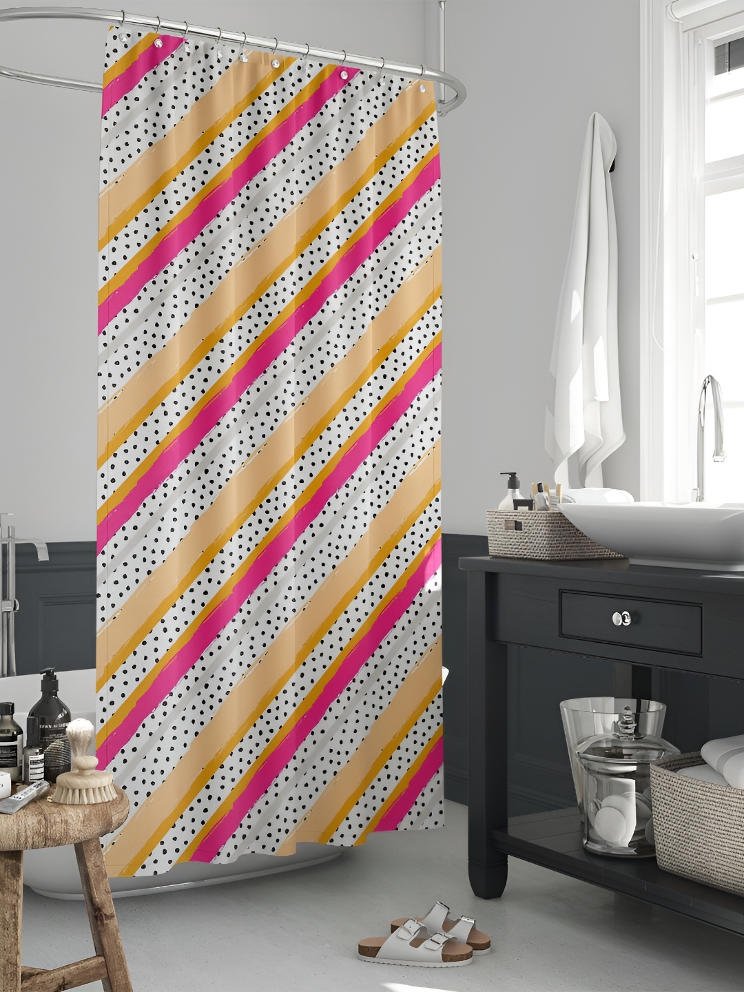 

ArtzFolio Single Piece Waterproof Polyester Shower Curtain, Multi