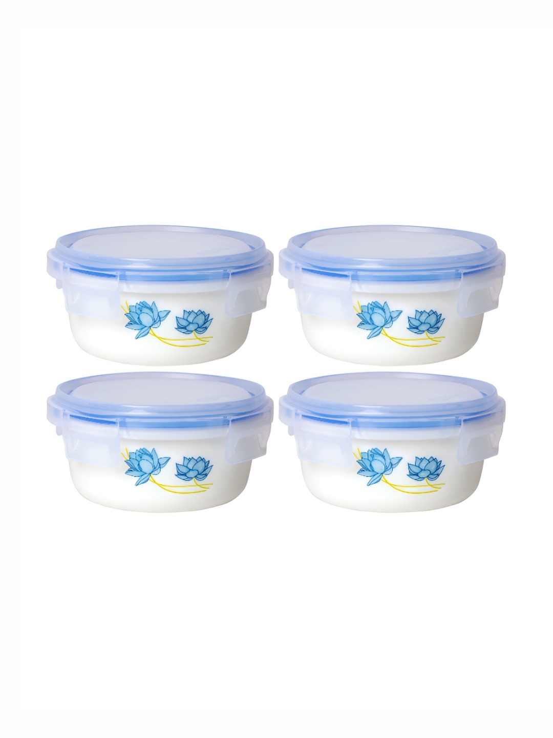 

Cello White 4 Pieces Glass Dishwasher and Microwave Safe Canister Container