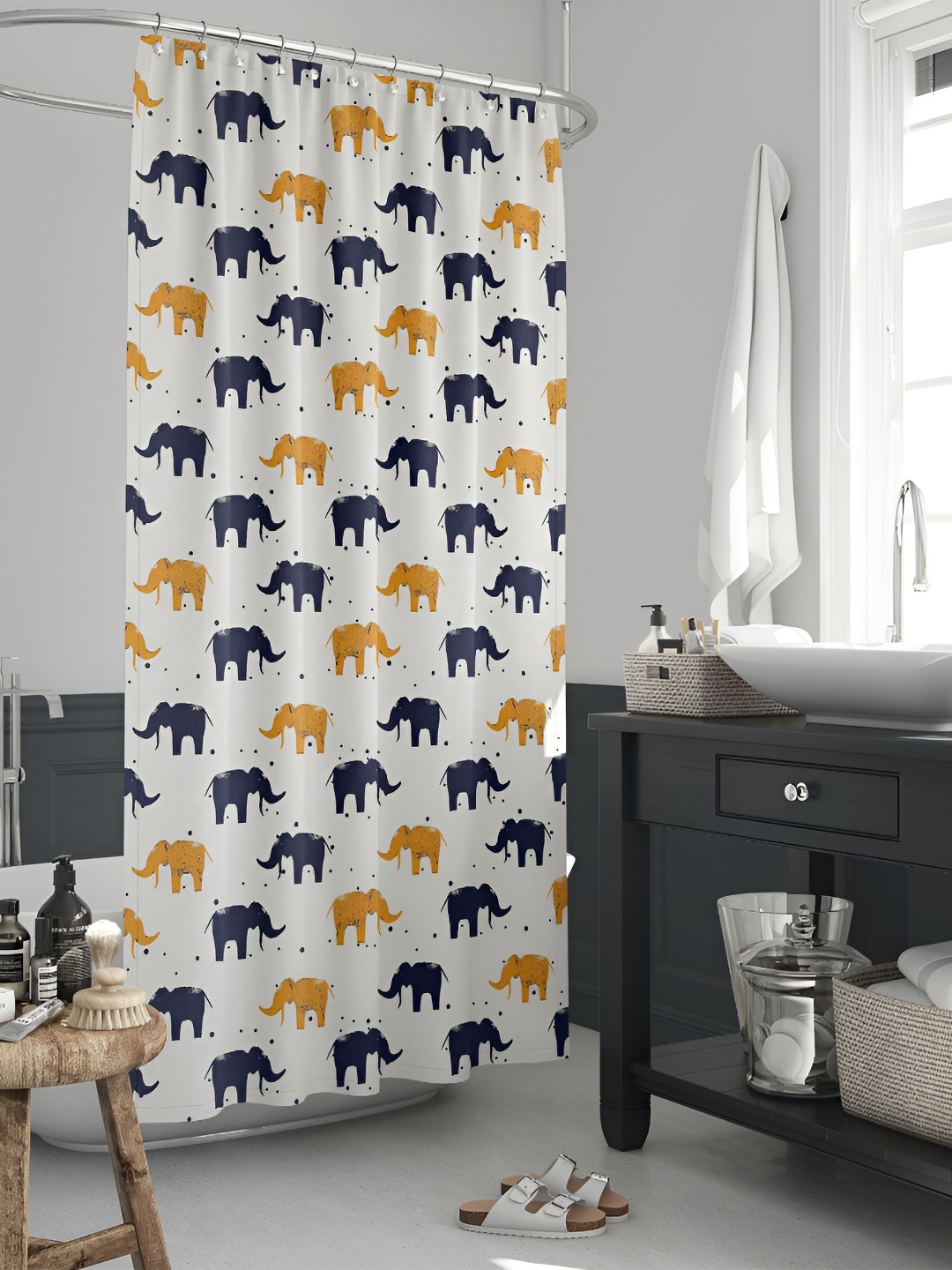 

ArtzFolio Single Piece Waterproof Polyester Shower Curtain, Multi