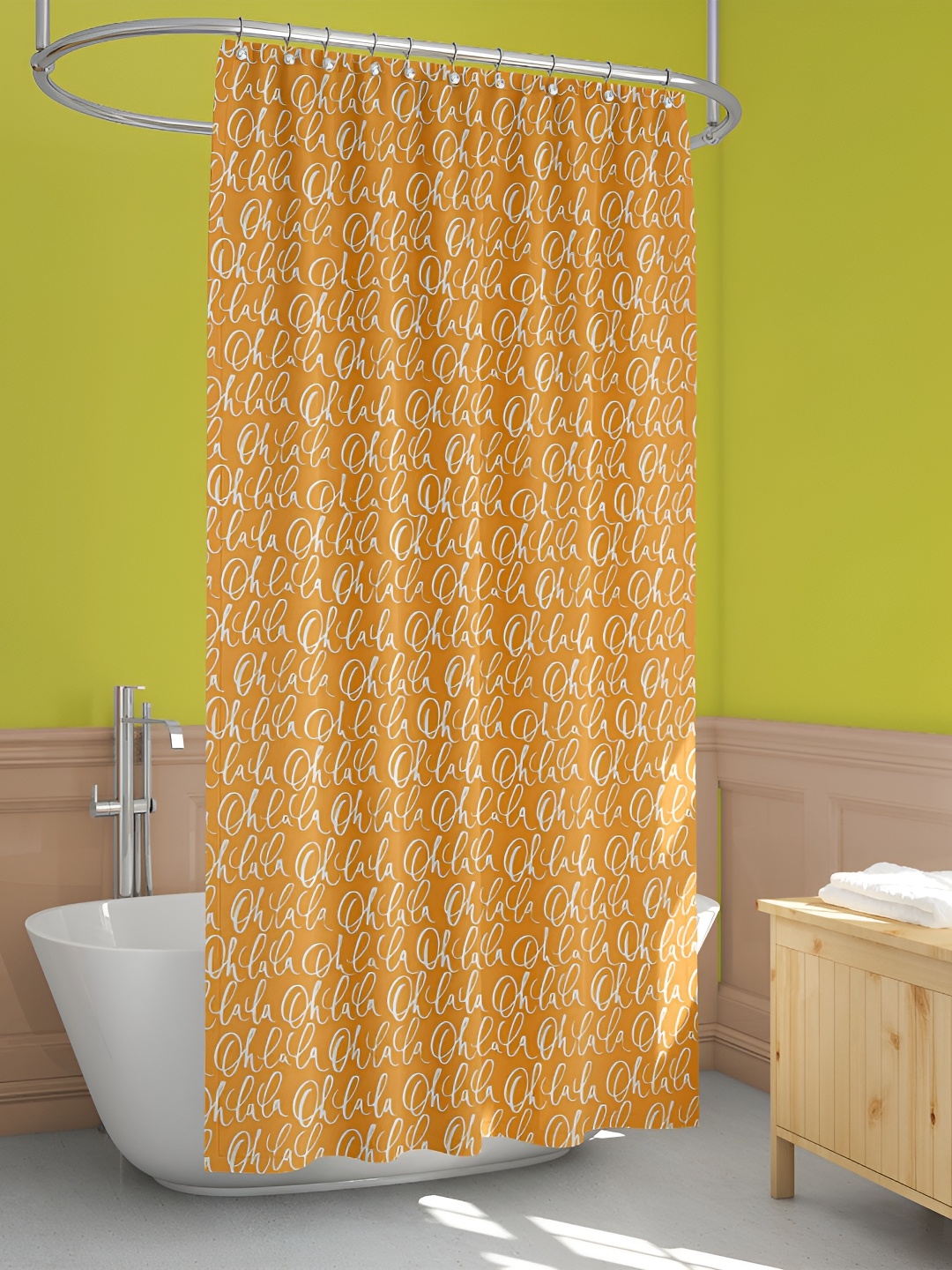 

ArtzFolio Yellow & White Abstract Printed Waterproof Shower Curtain