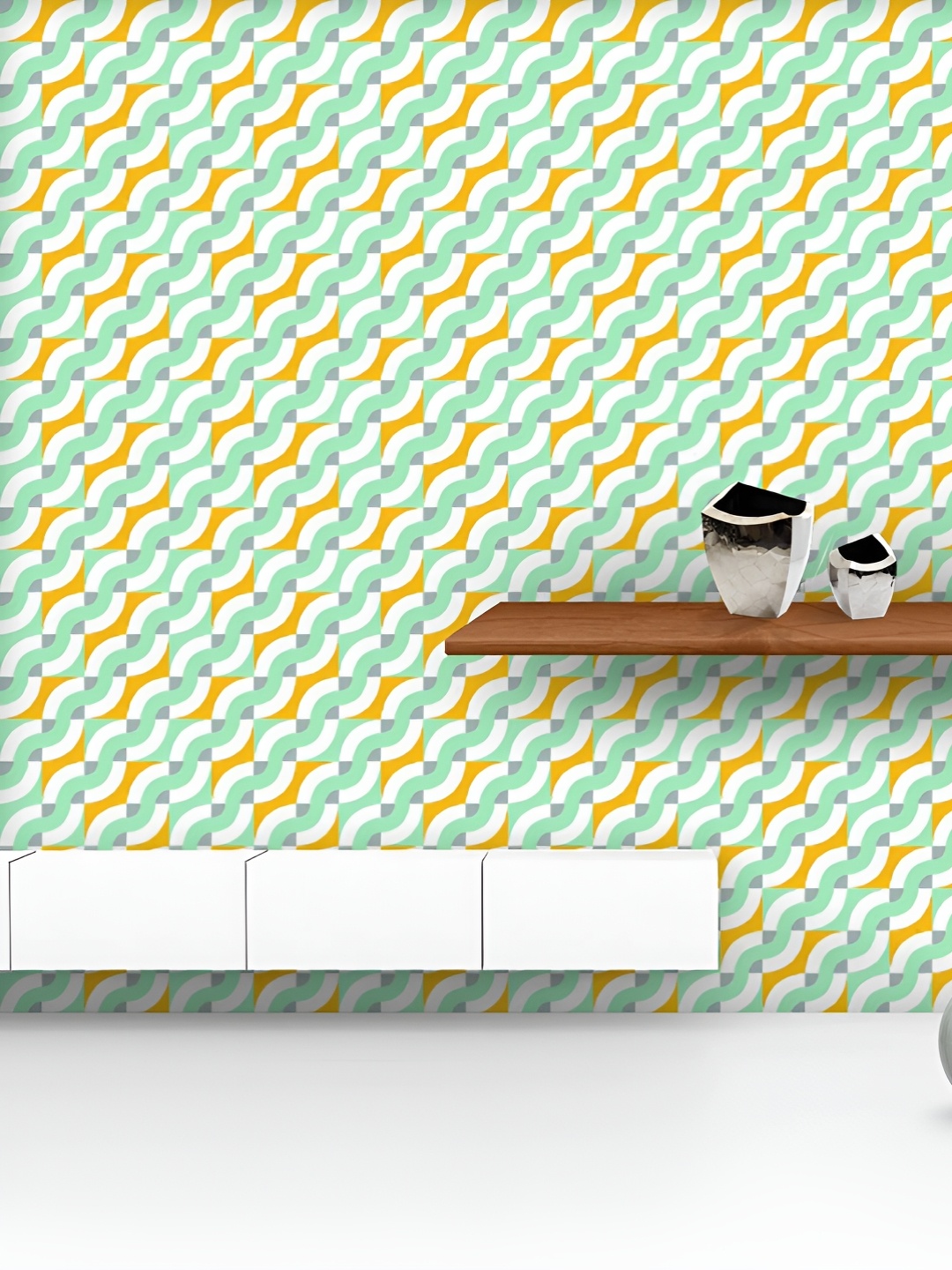

ArtzFolio Printed UV-Resistant Anti-Bacterial D Shapes Peel & Stick Wallpaper, Multi