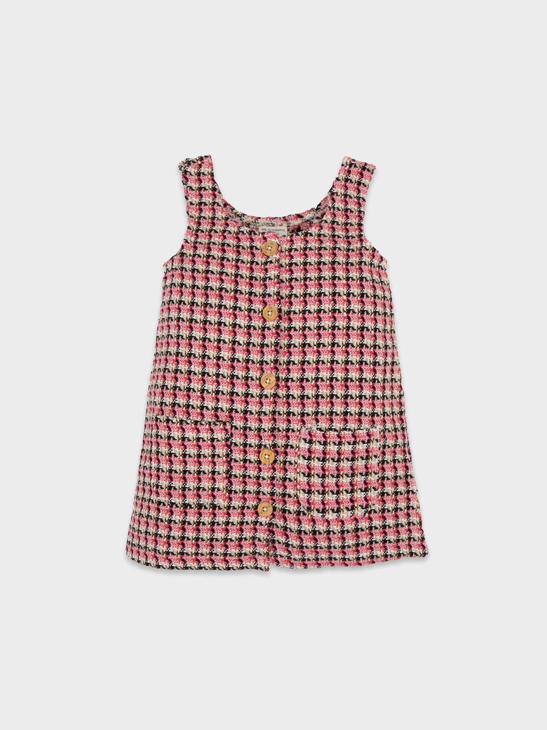 

DeFacto Girls Shirt Self Design Sleeveless Dress, Pink