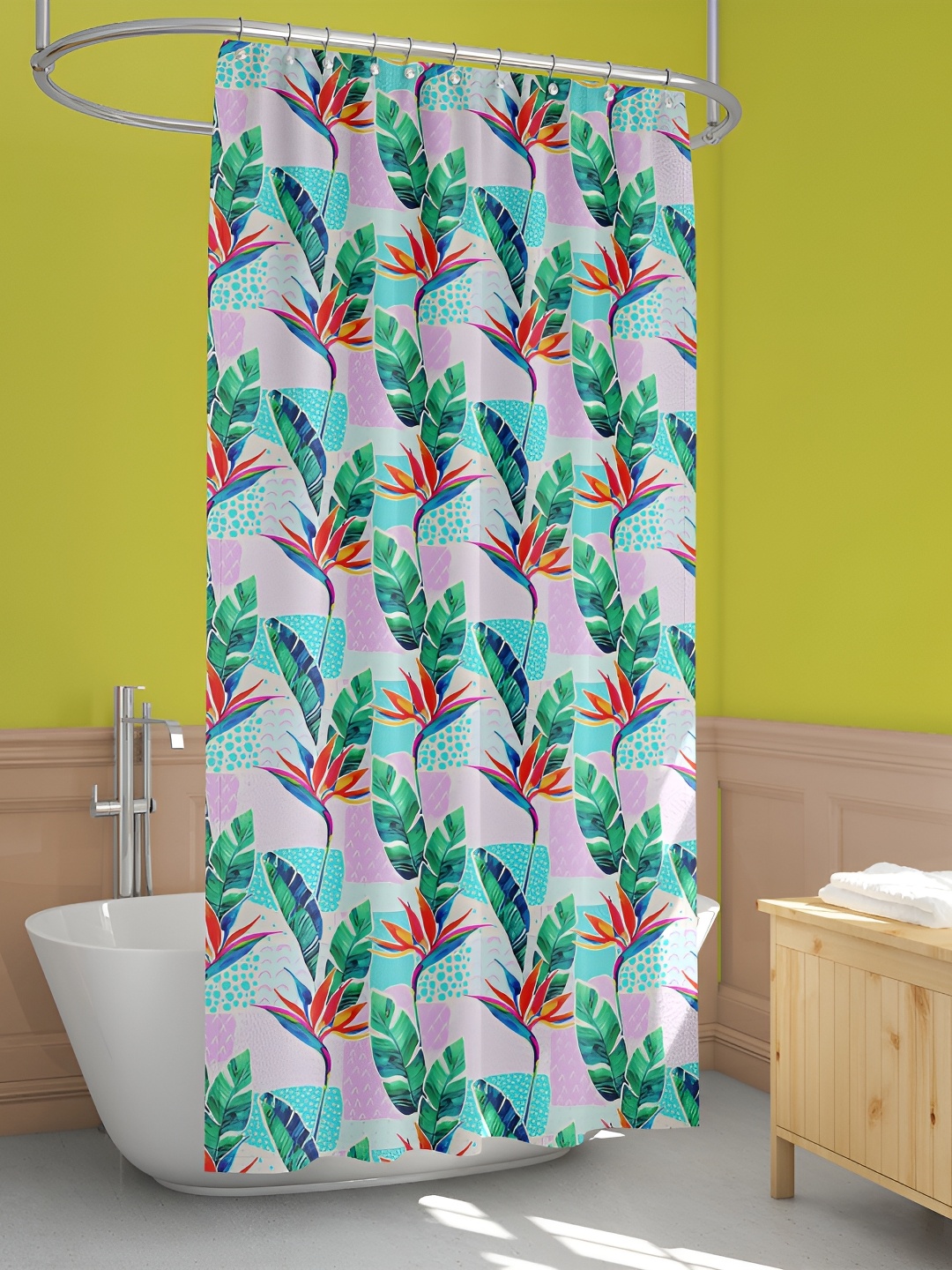 

ArtzFolio Single Piece Waterproof Polyester Shower Curtain, Multi