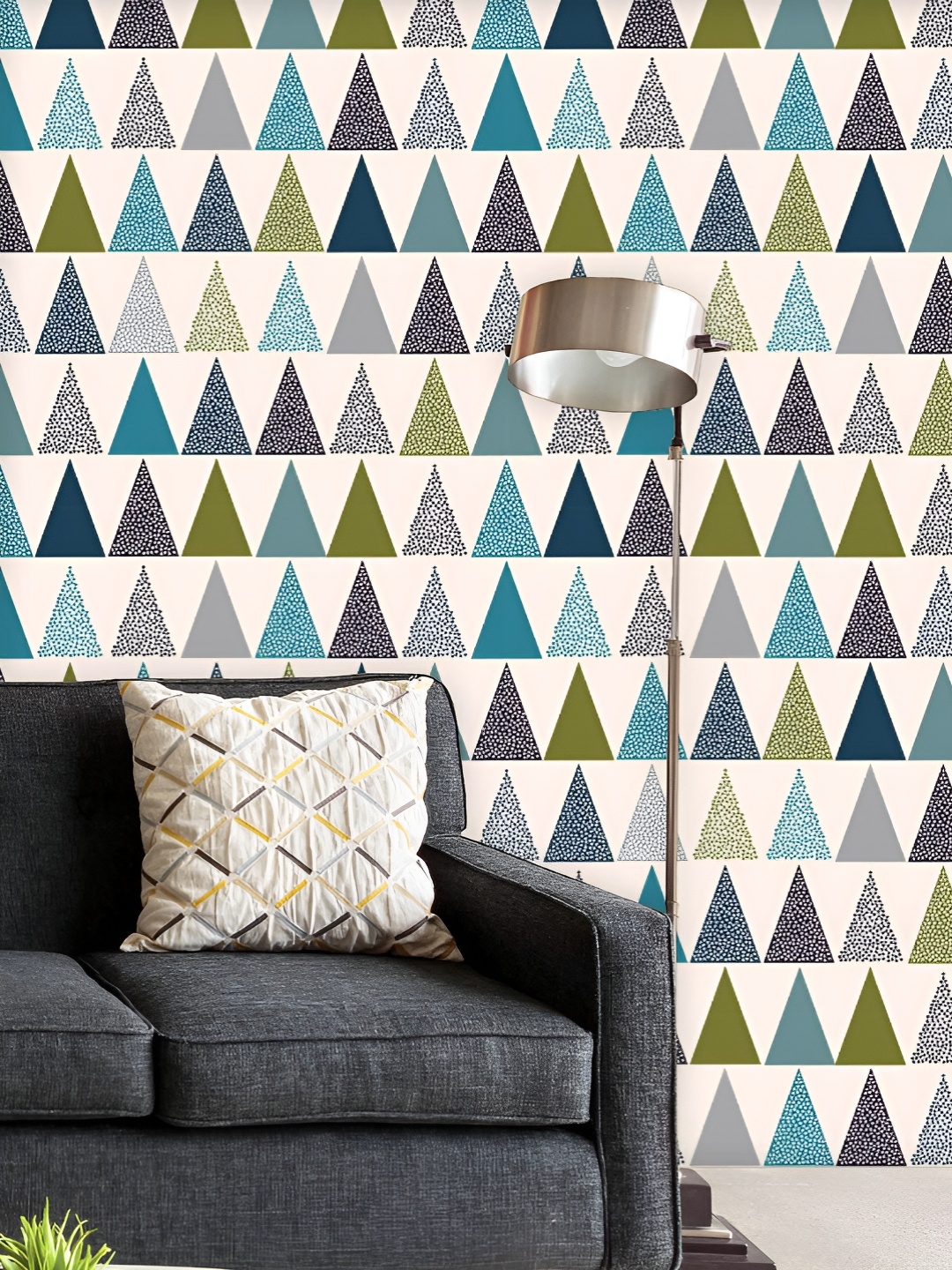 

ArtzFolio Printed UV-Resistant Anti-Bacterial Triangle Dots Peel & Stick Wallpaper, Multi