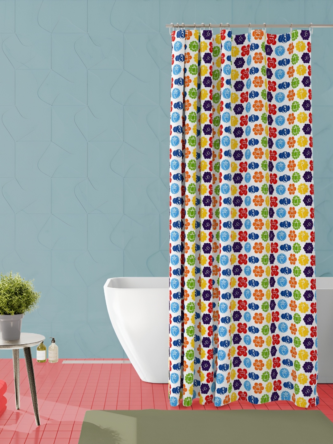 

ArtzFolio Single Piece Waterproof Polyester Shower Curtain, Multi