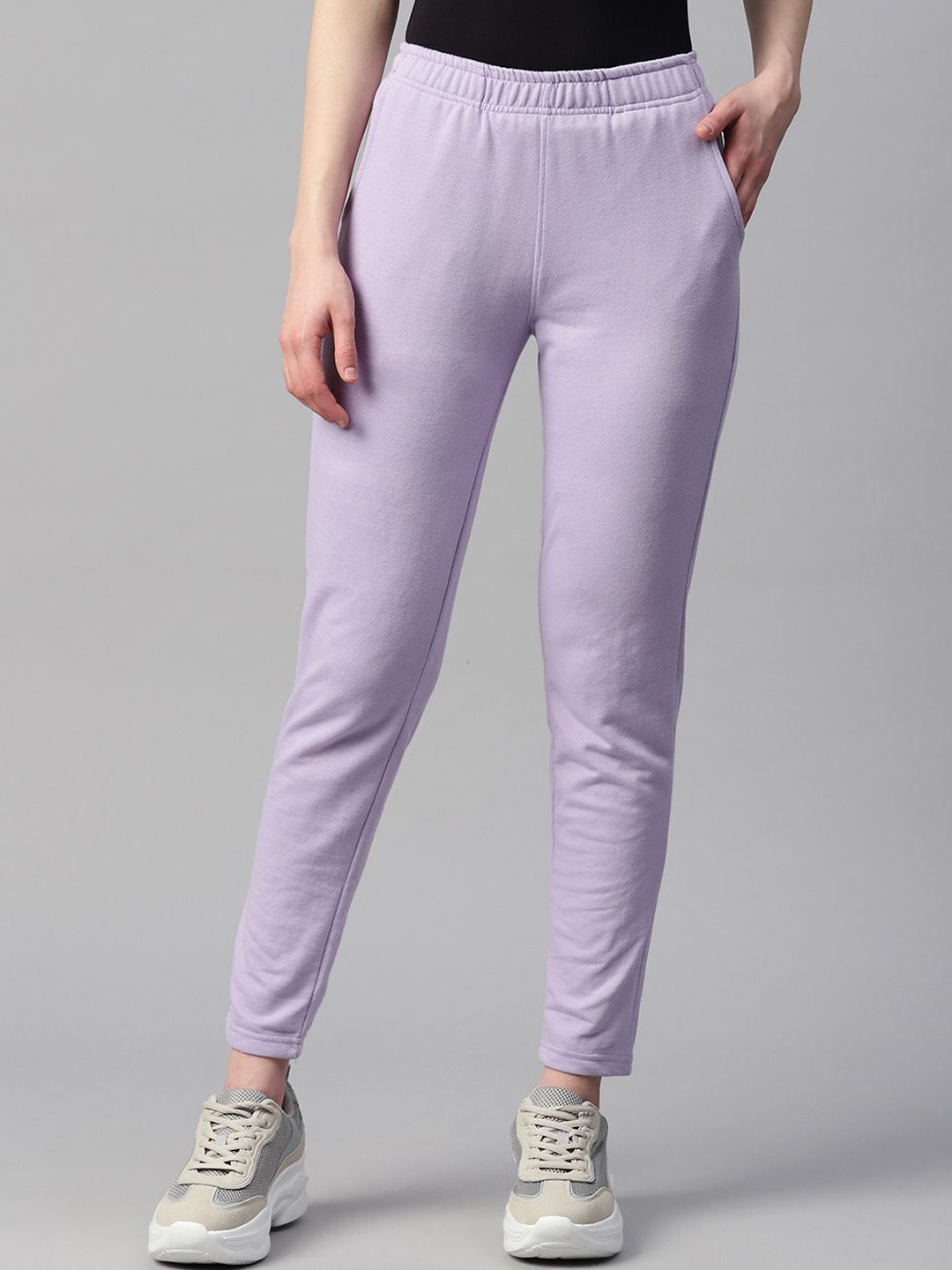 

Laabha Women Mid Rise Track Pants, Lavender