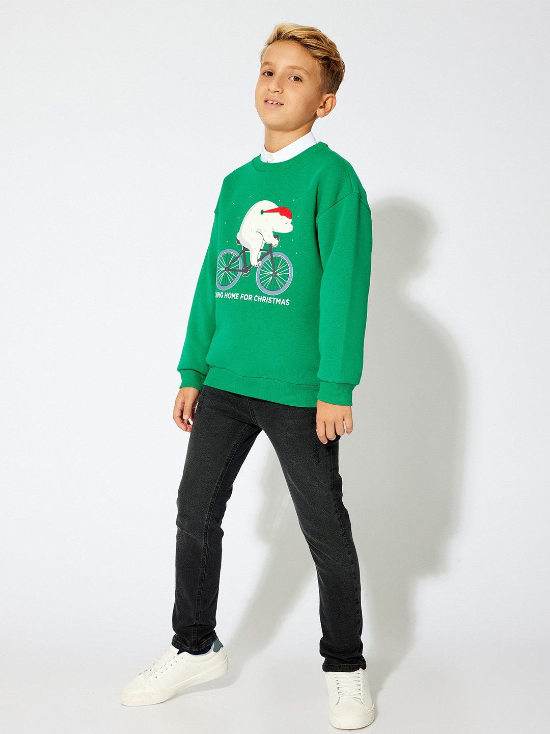 

Koton Boys Printed Cotton Sweatshirt, Green