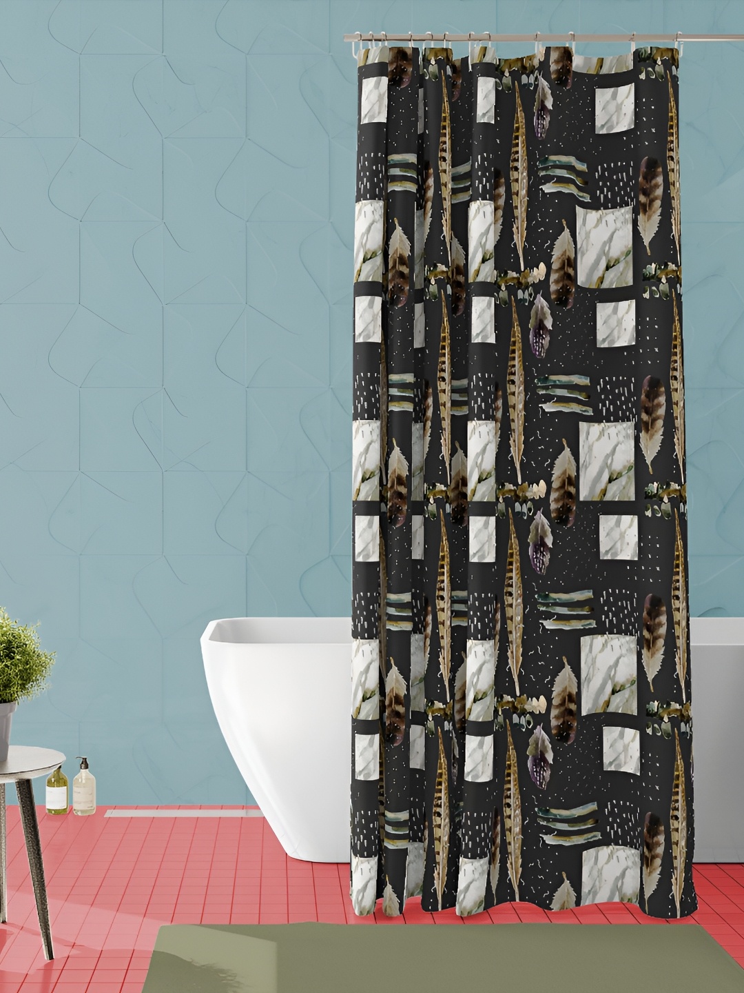 

ArtzFolio Single Piece Waterproof Polyester Shower Curtain, Multi