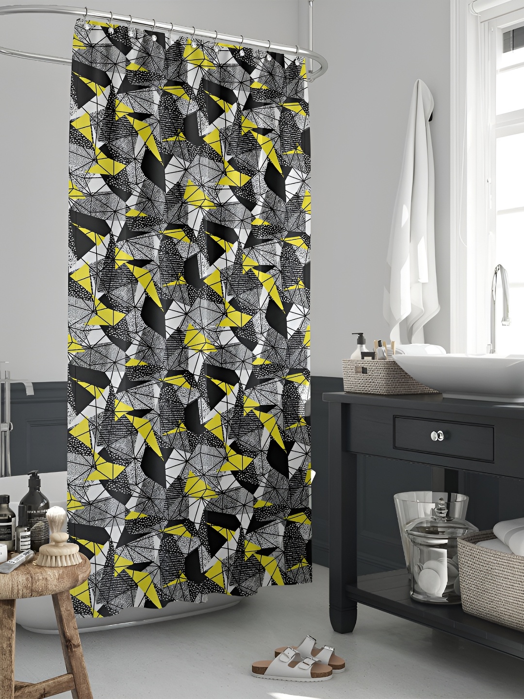 

ArtzFolio Single Piece Waterproof Polyester Shower Curtain, Multi