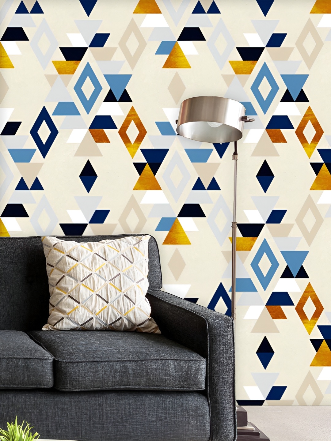 

ArtzFolio Printed UV-Resistant Anti-Bacterial Geometric Pattern Peel & Stick Wallpaper, Multi