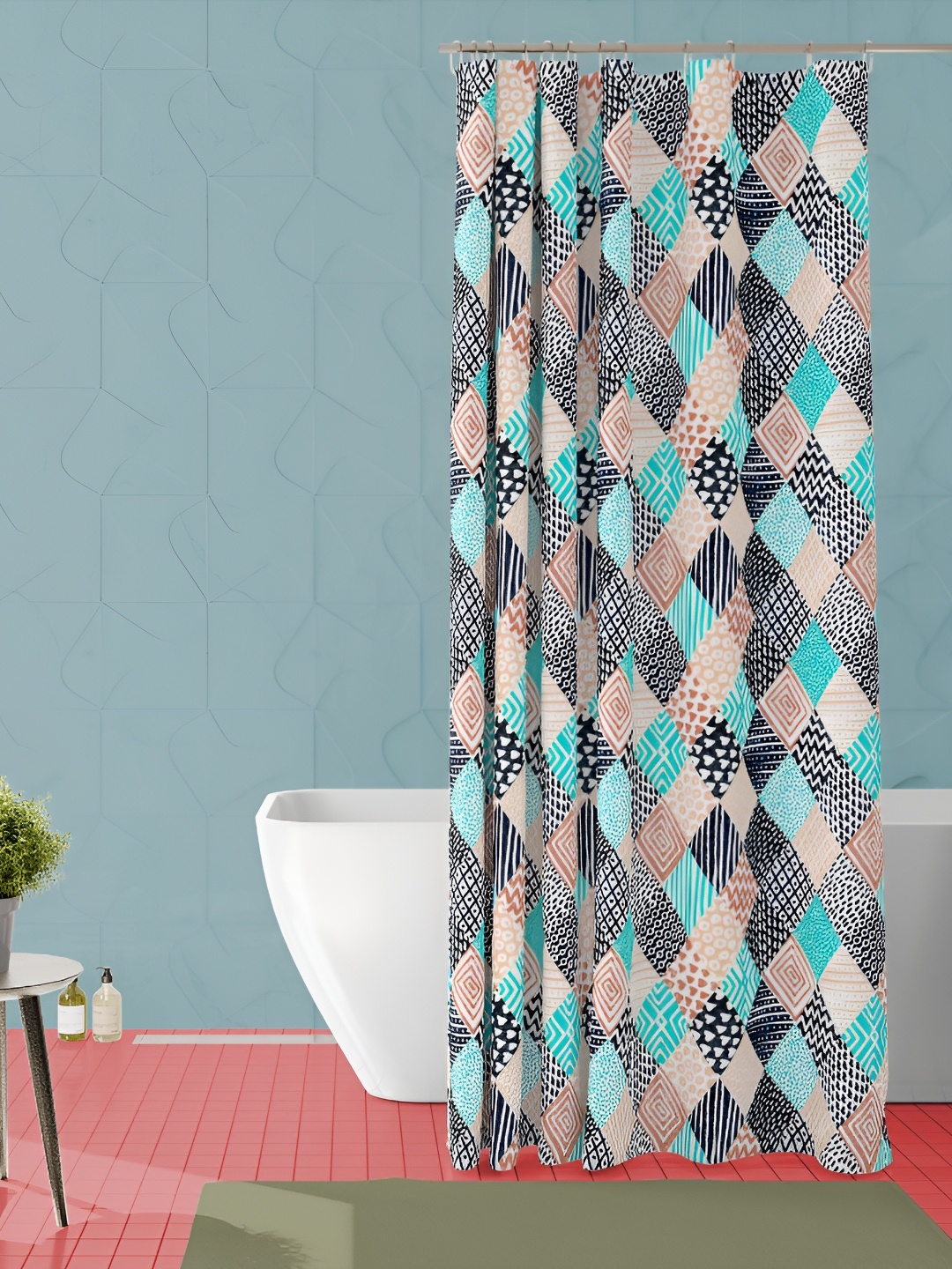 

ArtzFolio Single Piece Waterproof Polyester Shower Curtain, Multi
