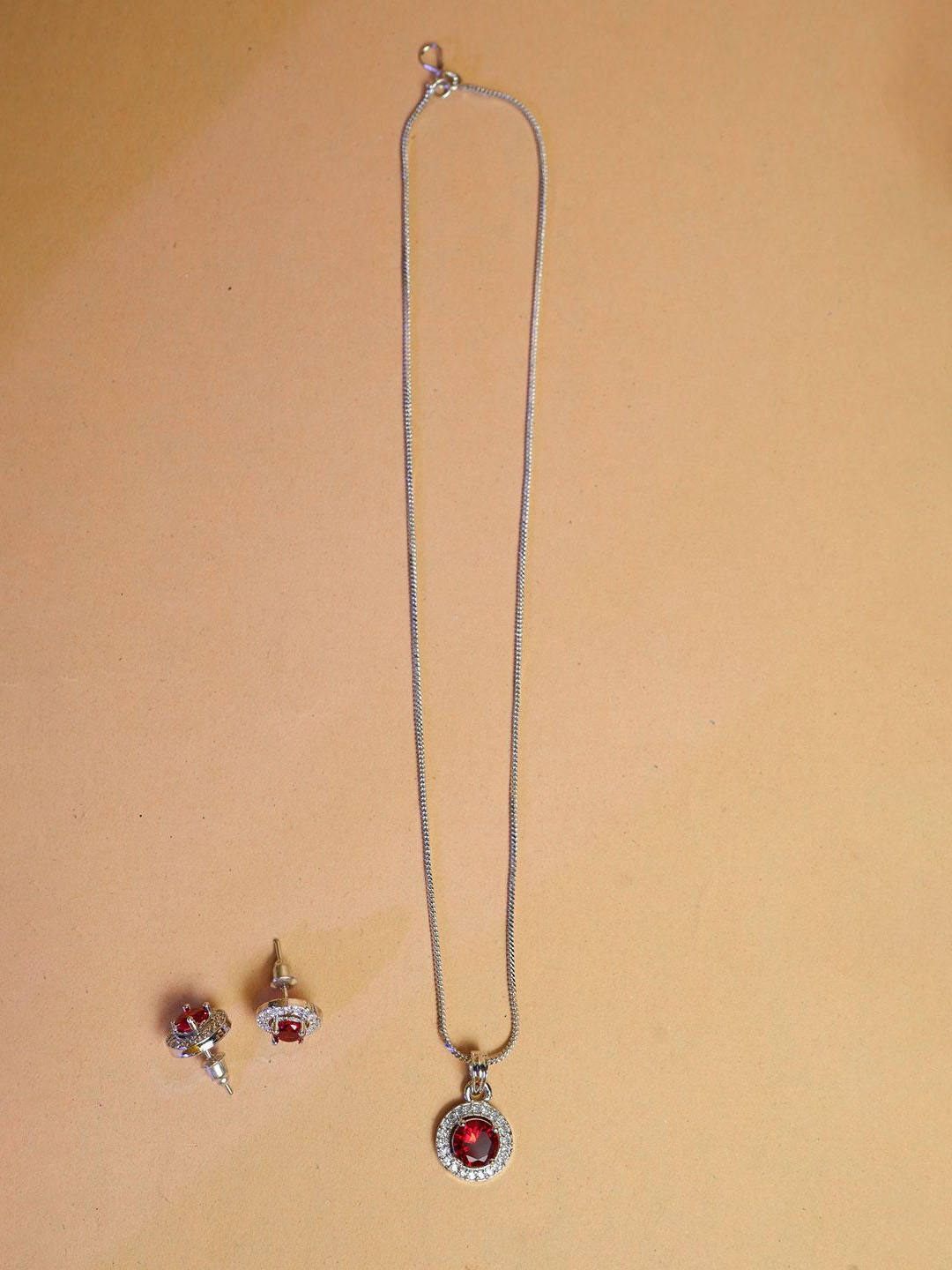 

VIRAASI Silver-Plated Crystals Studded Jewellery Set