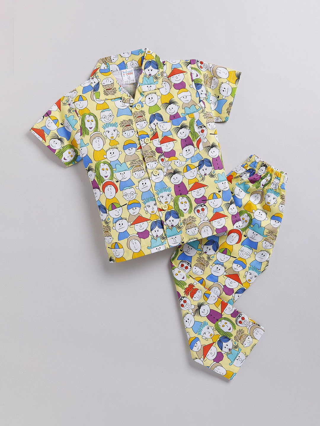 

NAUTI KIDZ Boys Printed Pure Cotton Night suit, Yellow