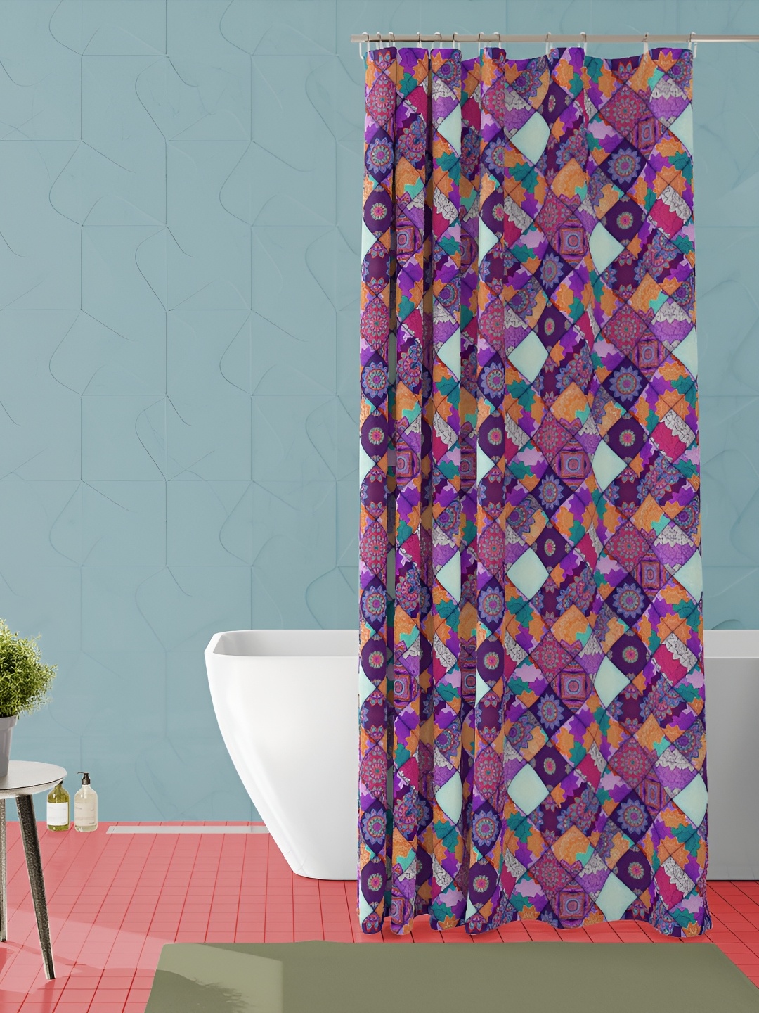 

ArtzFolio Purple Printed Waterproof Shower Curtain