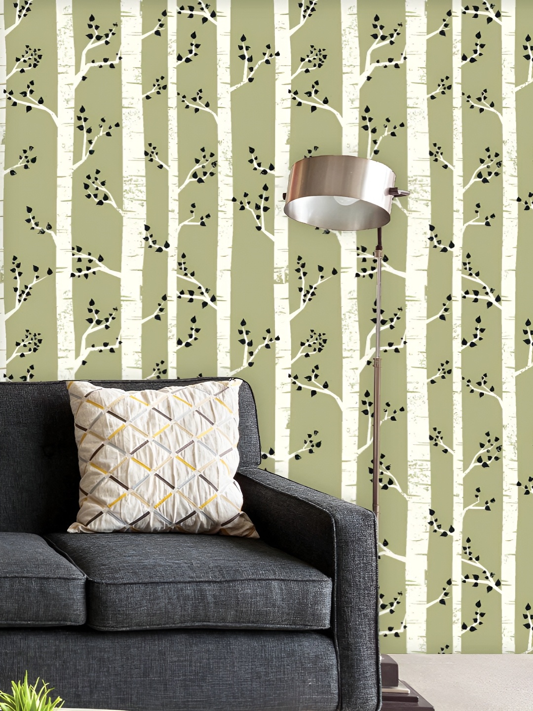 

ArtzFolio Printed UV-Resistant Anti-Bacterial Grunge Birch Trees Peel & Stick Wallpaper, Multi