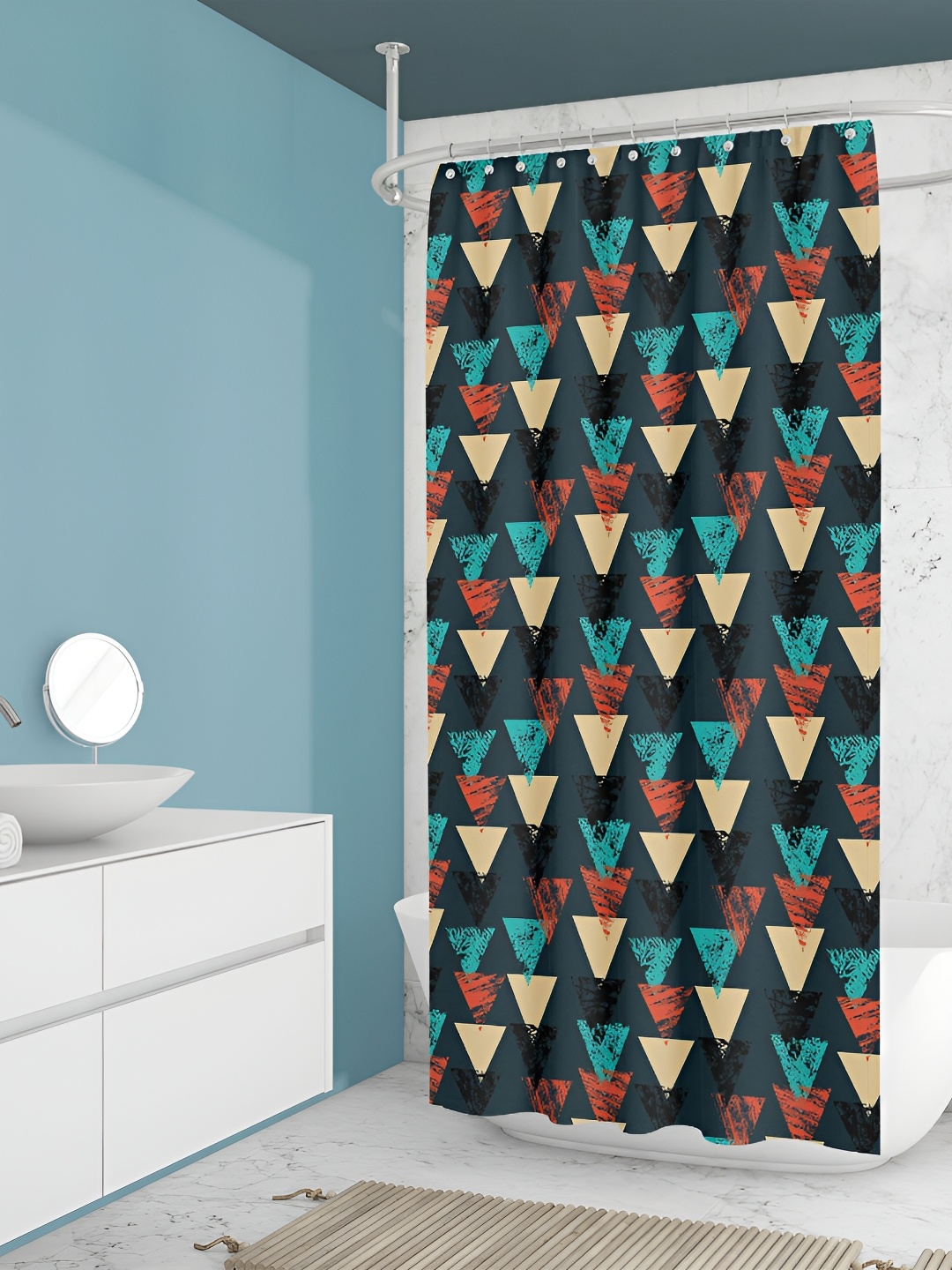 

ArtzFolio Teal & Black Printed Waterproof Shower Curtains
