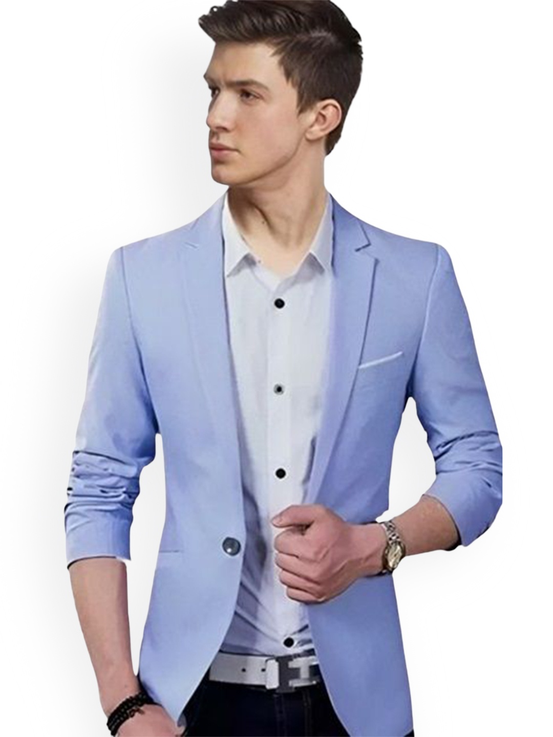 

HUMJOLI MENS WEAR Single Breasted Blazer, Blue