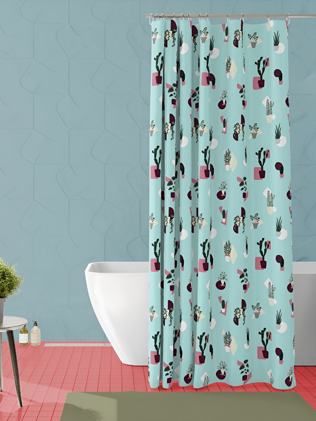 

ArtzFolio Sea Green Printed Waterproof Shower Curtain