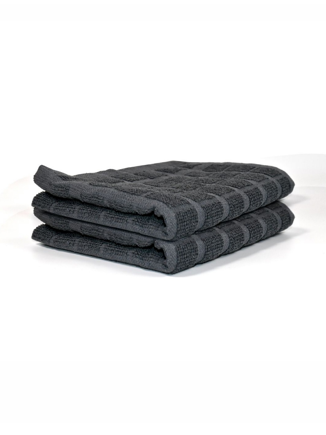 

PRAKARTIK Grey 2 Pieces Striped Cotton Kitchen Towels