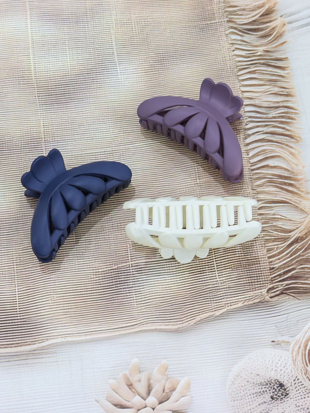 

VAGHBHATT Women Set of 3 Claw Clip, Purple