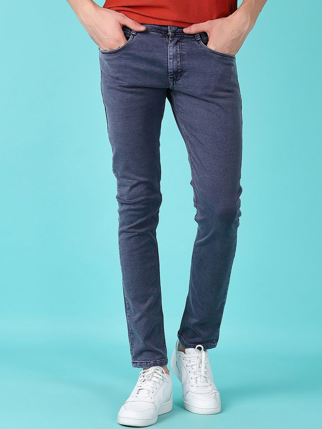 

V-Mart Men Light Fade Stretchable Denim Jeans, Blue