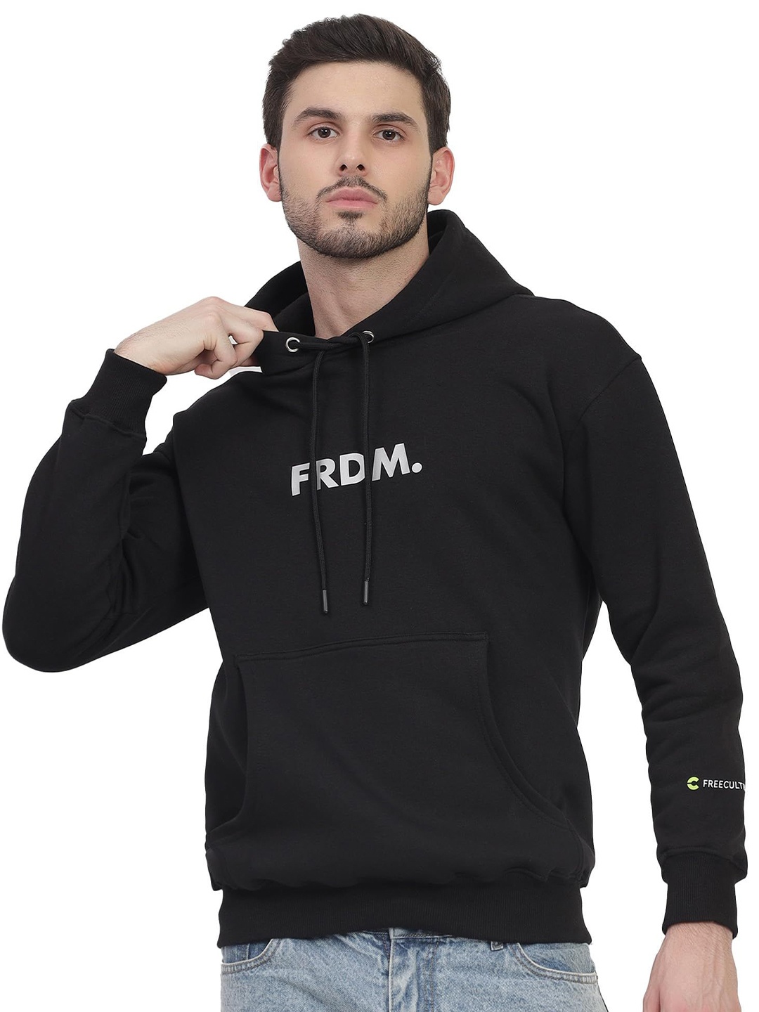 

FREECULTR Men Hooded Pullover Sweatshirt, Black