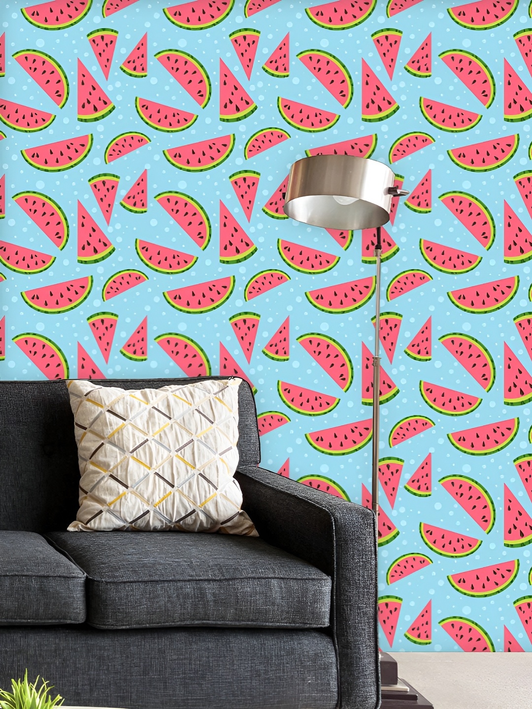 

ArtzFolio Printed UV-Resistant Anti-Bacterial Colorful Watermelon Peel & Stick Wallpaper, Multi