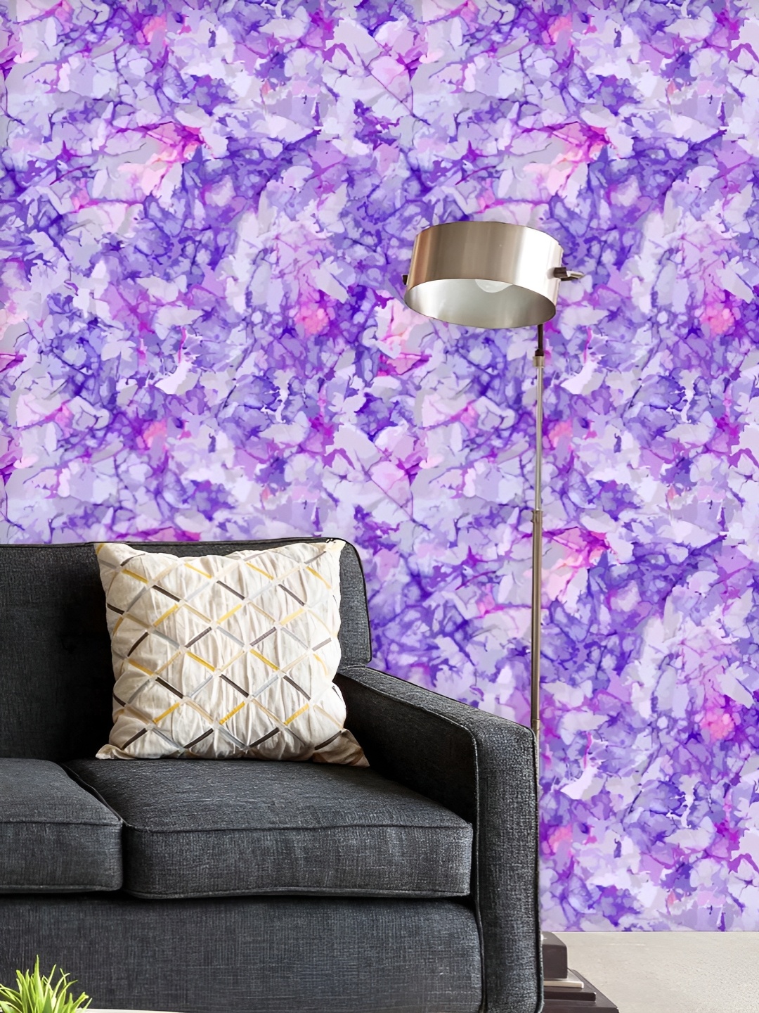 

ArtzFolio Printed UV-Resistant Anti-Bacterial Bright PurplePeel & Stick Wallpaper, Multi