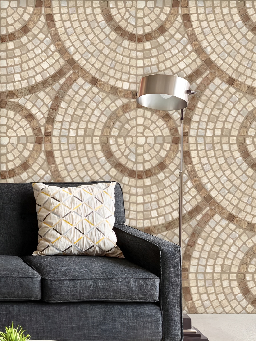 

ArtzFolio Printed UV-Resistant Anti-Bacterial Brown MosaicPeel & Stick Wallpaper, Multi