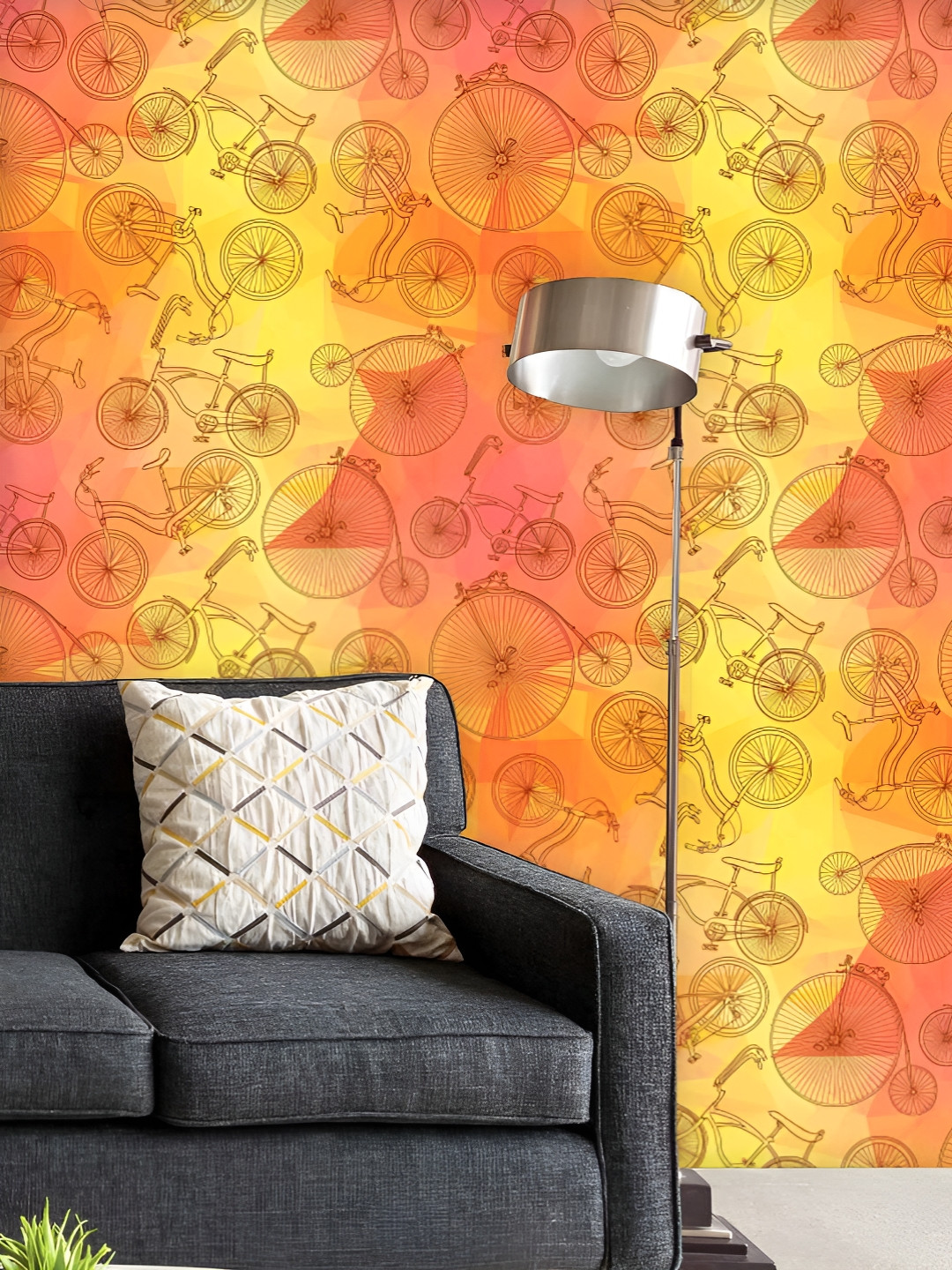 

ArtzFolio Printed UV-Resistant Anti-Bacterial Bicycles Peel & Stick Wallpaper, Multi