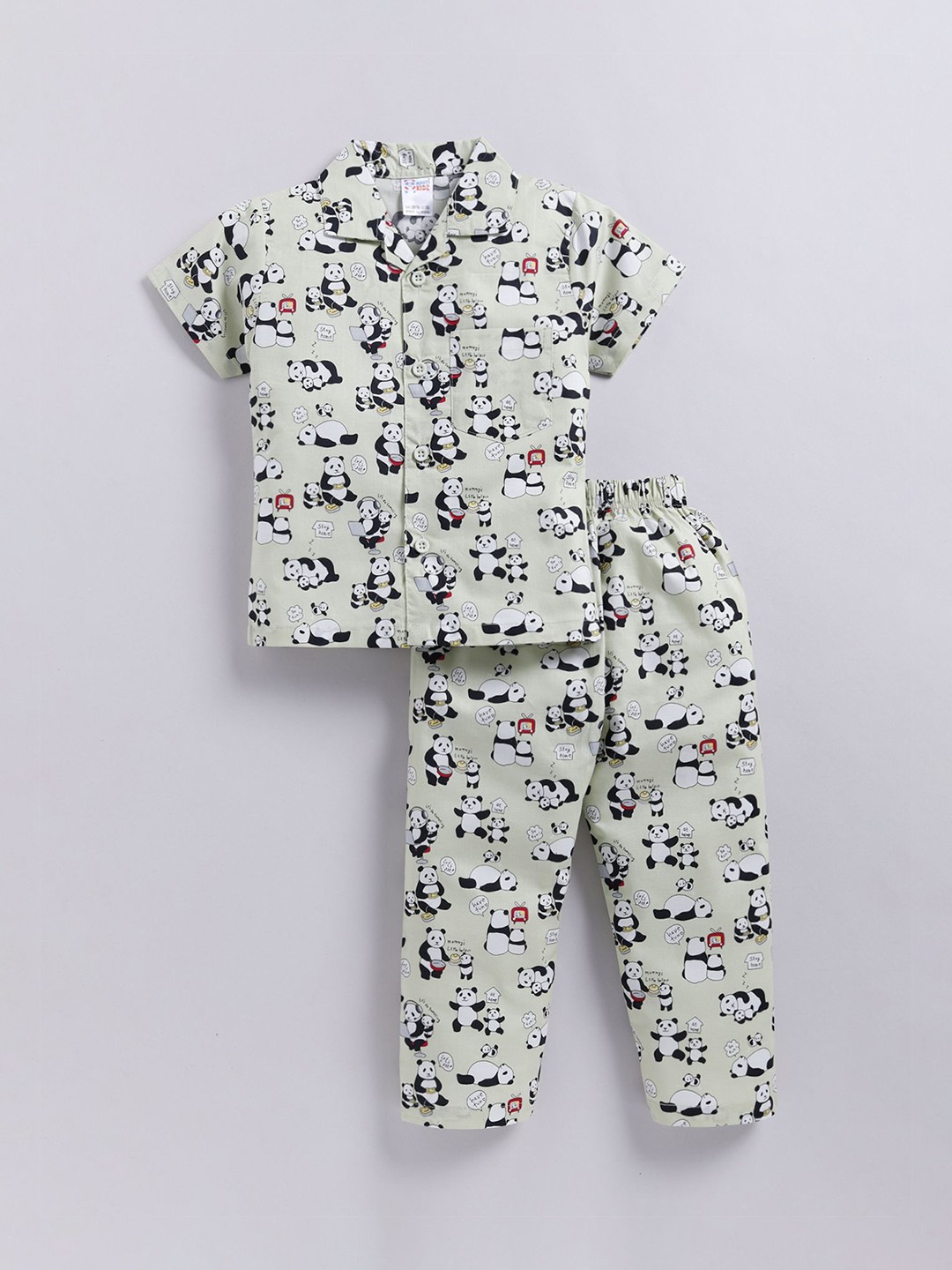 

NAUTI KIDZ Boys Cartoon Characters Printed Short Sleeves Night suit, Green