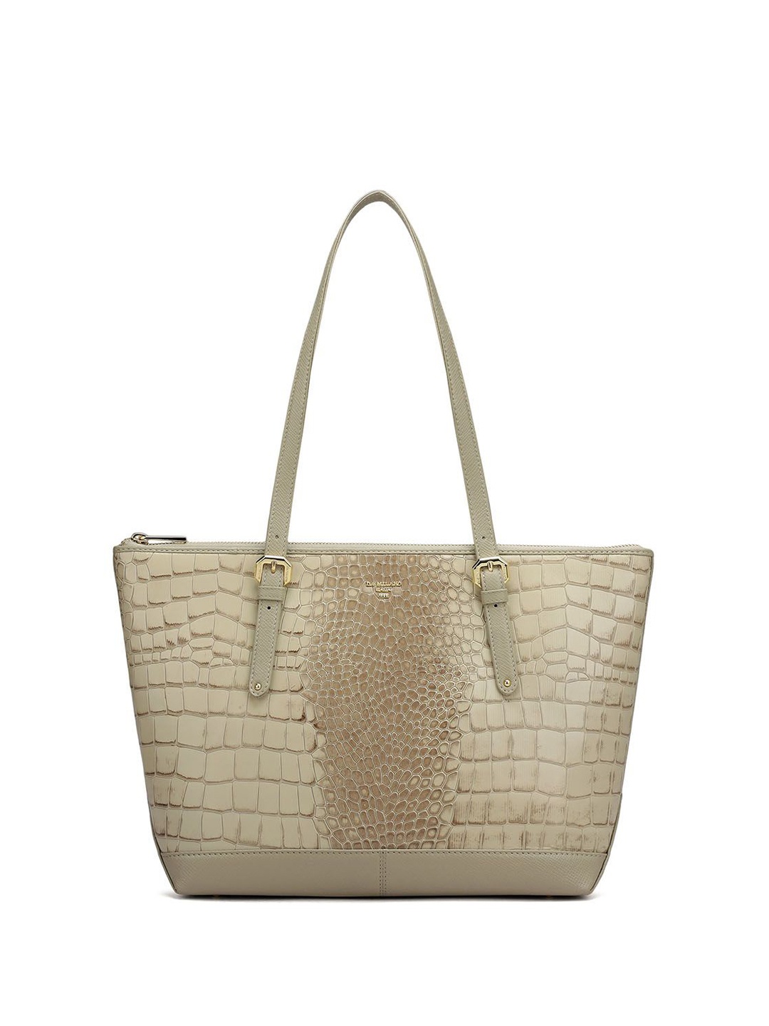 

Da Milano Textured Leather Structured Tote Bag, White